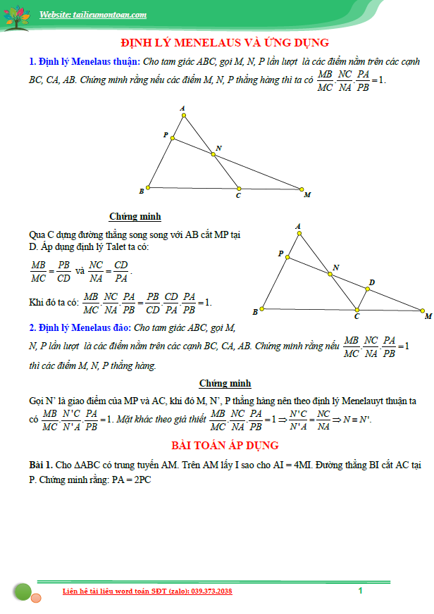 Định Lý Dirichlet Và Ứng Dụng Trong Toán Học