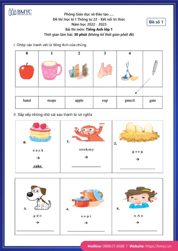 Bộ Đề Thi Học Kỳ 2 Lớp 1 Môn Tiếng Việt Chuẩn Cấu Trúc Mới Nhất