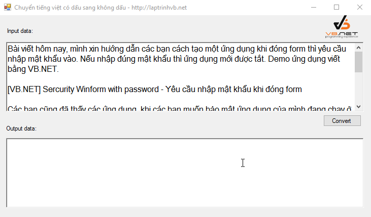 Hướng Dẫn Chuyển Tiếng Việt Có Dấu Sang Không Dấu Bằng C#