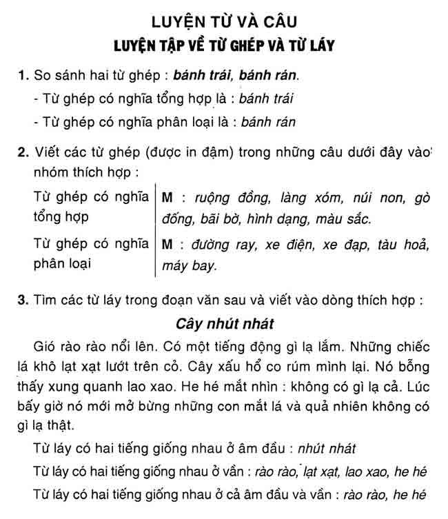 Giải Bài Tập Tiếng Việt Lớp 4 Tập 1: Luyện Từ Và Câu