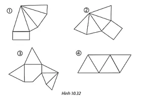 Hình 10.32 - Các miếng bìa để gấp hình chóp