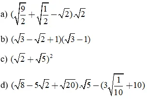 Biểu thức cần tính toán trong câu 4