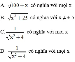 Các khẳng định trong câu hỏi 3