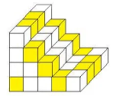 Hình minh họa các khối lập phương xếp thành hình