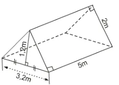 Hình 146 mô tả cấu trúc lều trại dạng lăng trụ đứng tam giác với các kích thước