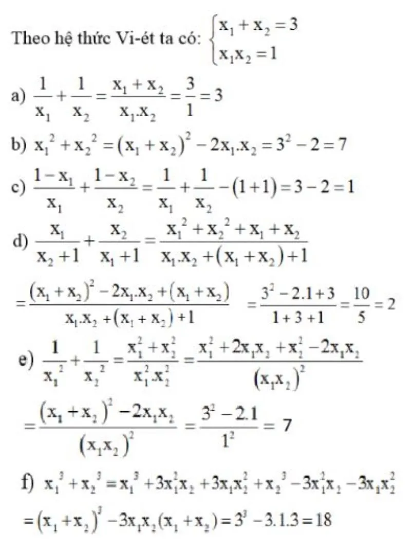 Bài tập ứng dụng định lý Viète 7
