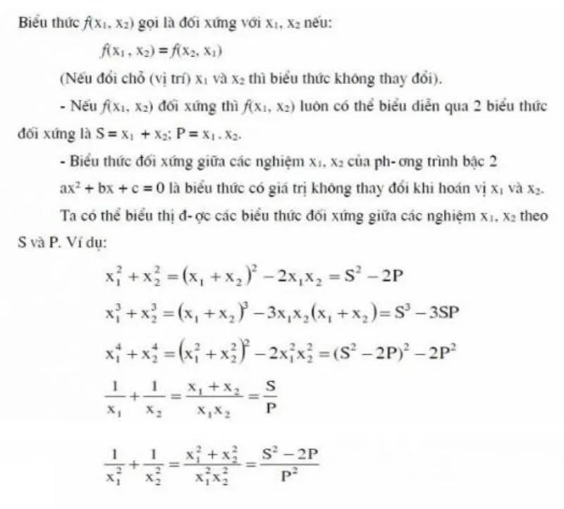biểu thức đối xứng giữa các nghiệm 1