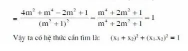 Hệ Thức Liên Hệ Giữa Các Nghiệm Phụ Thuộc Tham Số