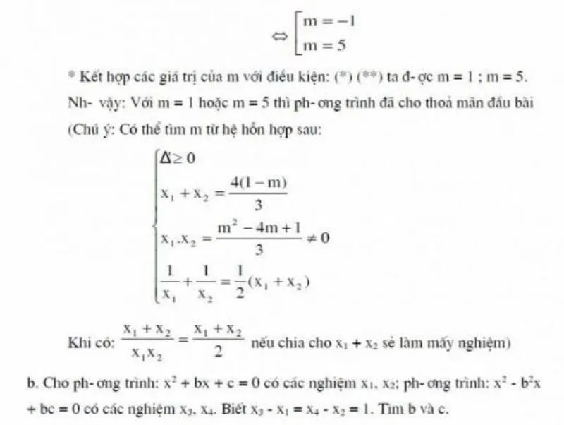 Hệ Thức Liên Hệ Giữa Các Nghiệm Phụ Thuộc Tham Số 4