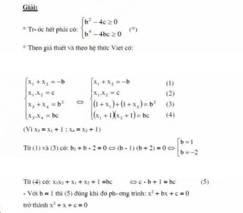Hệ Thức Liên Hệ Giữa Các Nghiệm Phụ Thuộc Tham Số 5