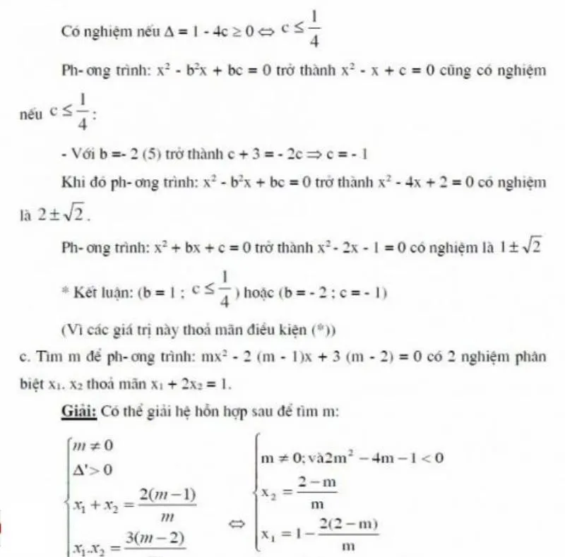 Hệ Thức Liên Hệ Giữa Các Nghiệm Phụ Thuộc Tham Số 6