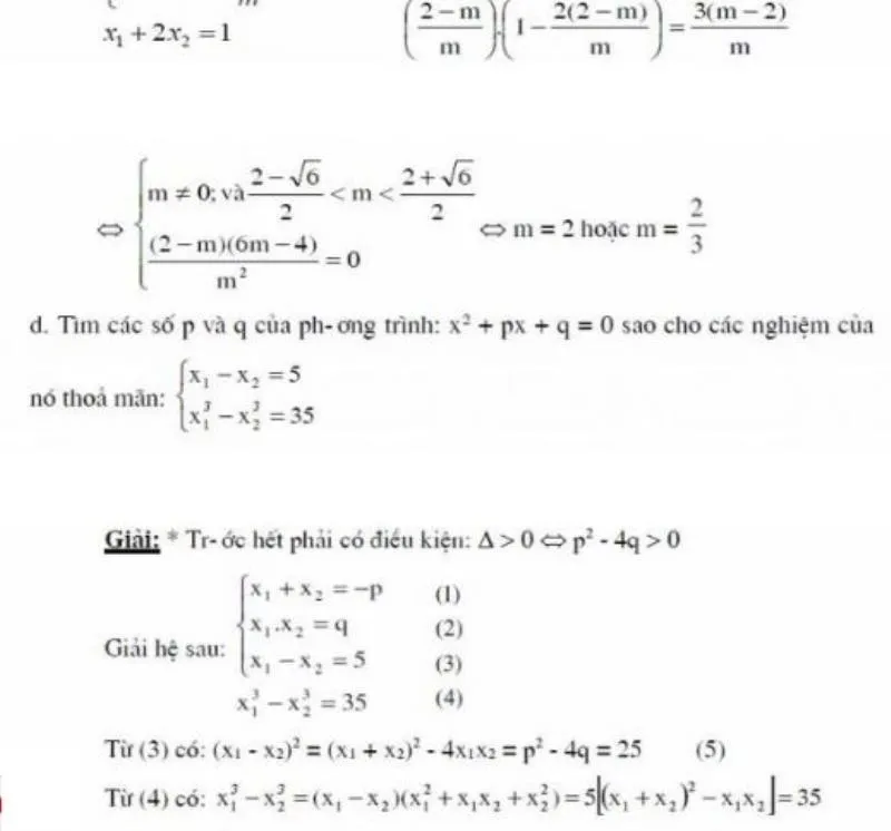 Hệ Thức Liên Hệ Giữa Các Nghiệm Phụ Thuộc Tham Số 8