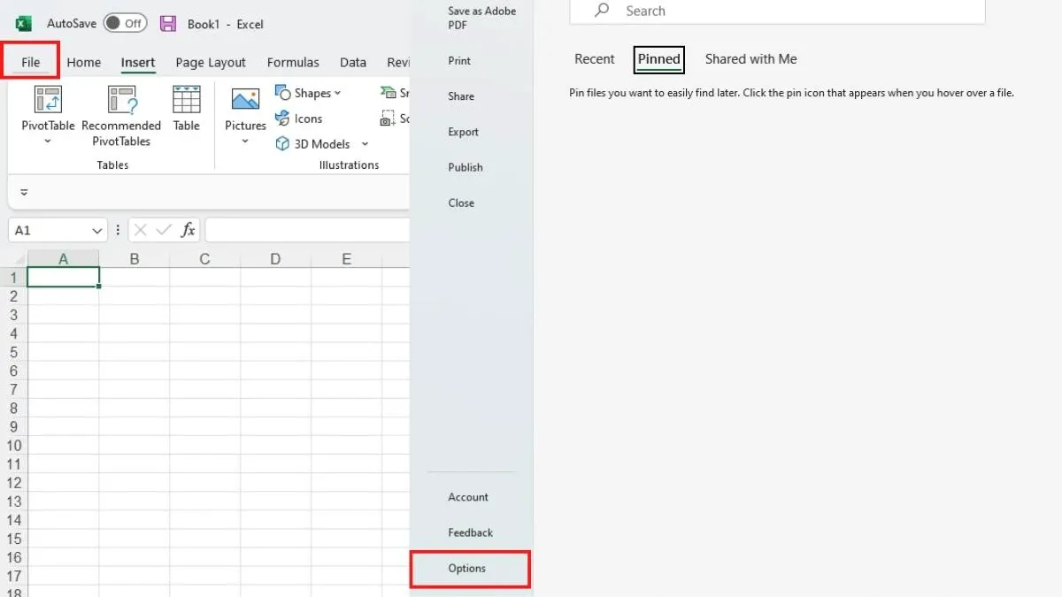 Mở ứng dụng Excel.