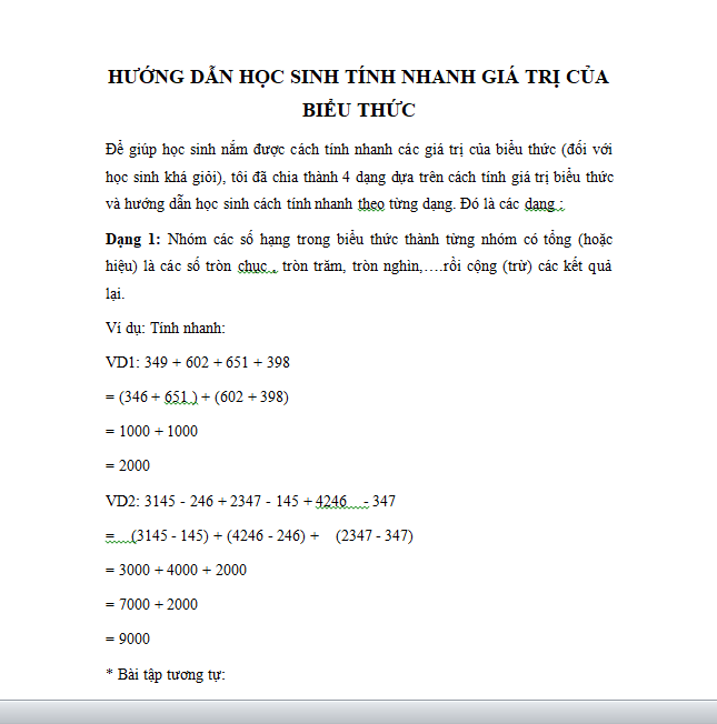 Cách Giải Bài Toán Tính Nhanh Giá Trị Của Biểu Thức Lớp 5