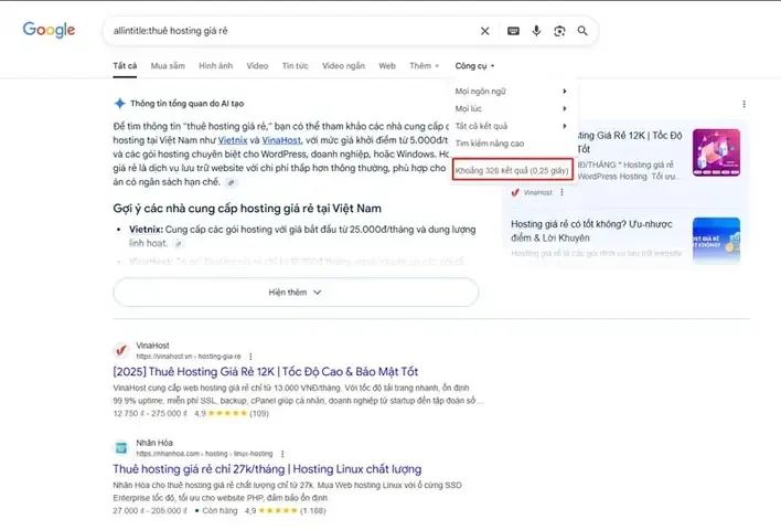 Bước 2: Chạy Lệnh  Cho Từng Từ Khóa