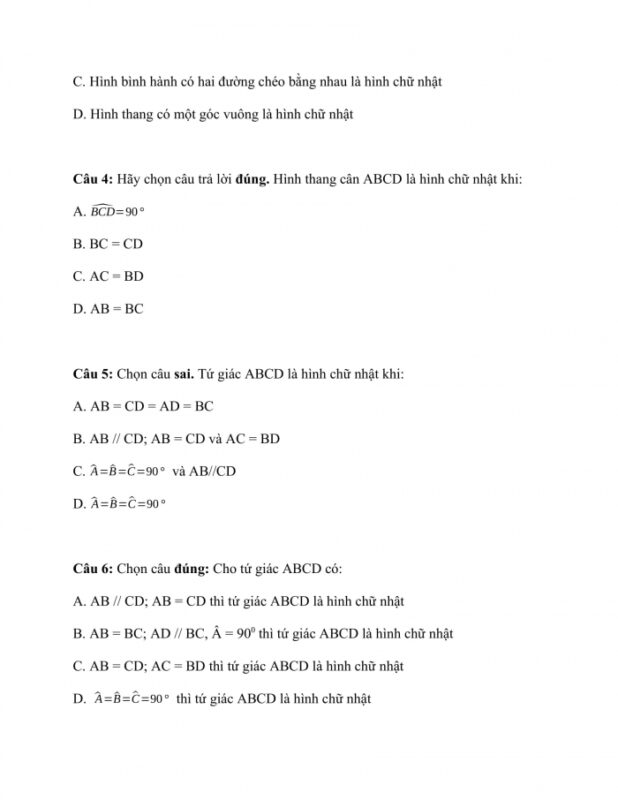 Toán 8 Bài 5 (Cánh diều): Hình chữ nhật