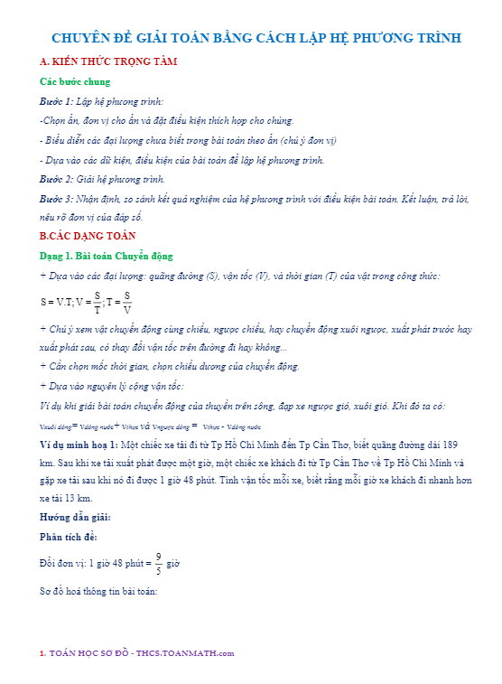 Toán 9: Giải Toán Bằng Cách Lập Hệ Phương Trình Chuẩn Xác và Dễ Hiểu