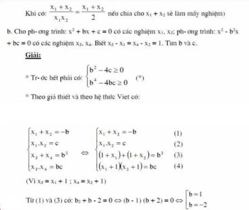 Điều Kiện Của Tham Số Để 2 Nghiệm Liên Hệ Với Nhau Bởi 1 Hệ Thức Cho Trước 5