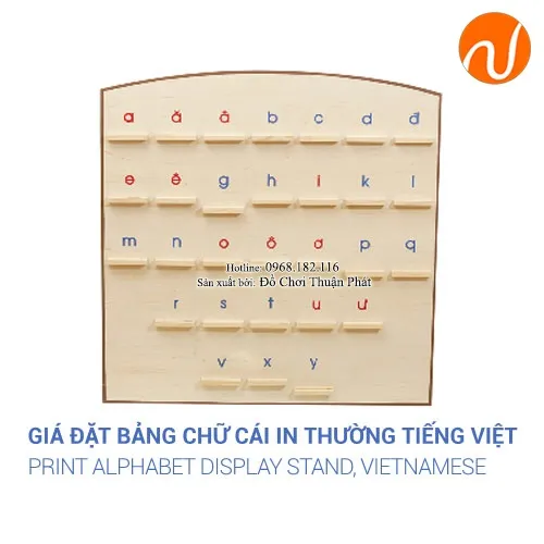 Giáo cụ giá đặt bảng chữ cái tiếng việt in thường GC36-106 Giúp học thứ tự và vị trí các chữ cái trong bảng. Ghi nhớ các chữ có hình dáng khác nhau.