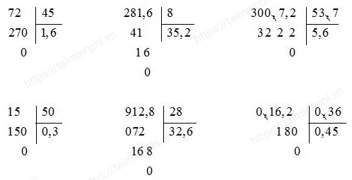Giải Toán Lớp 5 Trang 164, 165 SGK: Luyện Tập Phép Chia Chính Xác, Dễ Hiểu