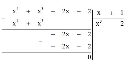Minh họa phép chia đa thức trong bài 7.44