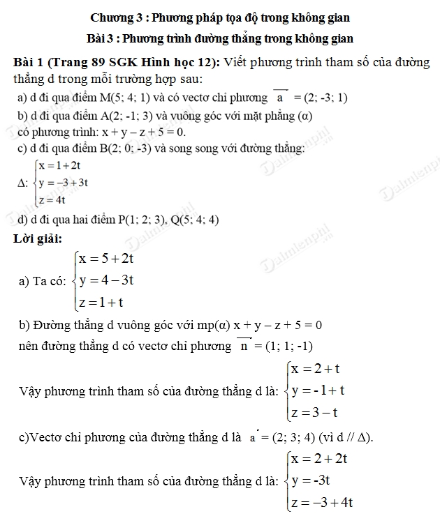 Giải Toán Hình 12 Bài 2 SGK (Trang 89)