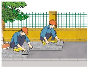 Hình ảnh minh họa bài toán sửa vỉa hè