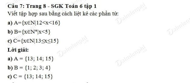 Giải Toán lớp 6 trang 7 Tập 1 Chân trời sáng tạo: Khám phá về Tập hợp và Phần tử
