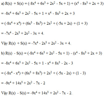 Giải Bài Tập Toán Lớp 7: Cộng Trừ Đa Thức Một Biến