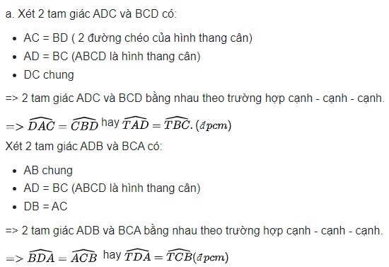 Giải Toán 8 Tập 1 Trang 102 Cánh Diều: Chứng Minh Hai Góc Bằng Nhau Trong Hình Thang Cân