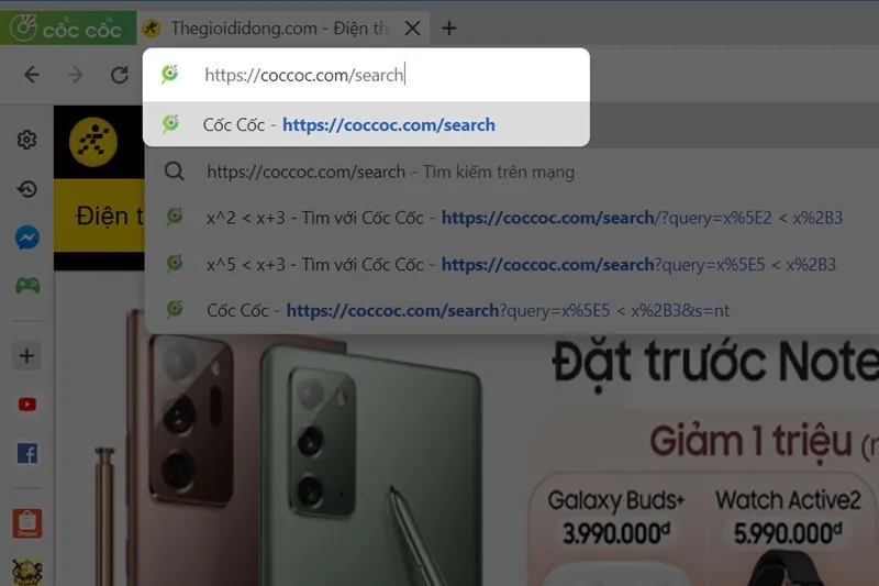 Công cụ Cốc Cốc seach.