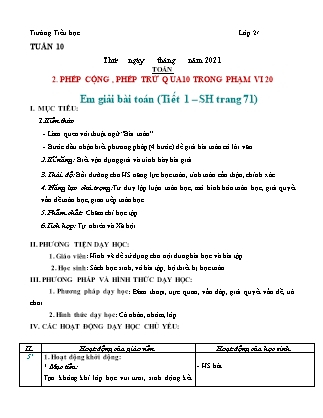 Giáo Án Giải Toán Có Lời Văn Lớp 3 (Có Hướng Dẫn Chi Tiết)