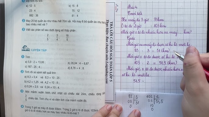 Giải Toán Lớp 5 Trang 68 Tập 2 Cánh Diều: Luyện Tập Chung