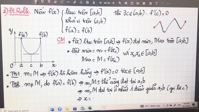 Các Định Lý Về Hàm Khả Vi Trong Giải Tích