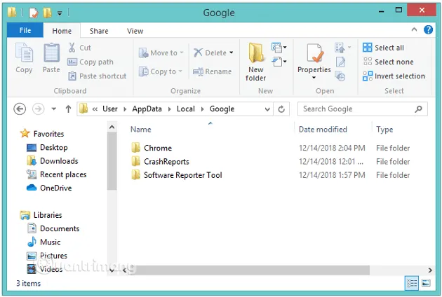 Xóa các mục trong đường dẫn C:Users%your_name%AppDataLocalGoogle