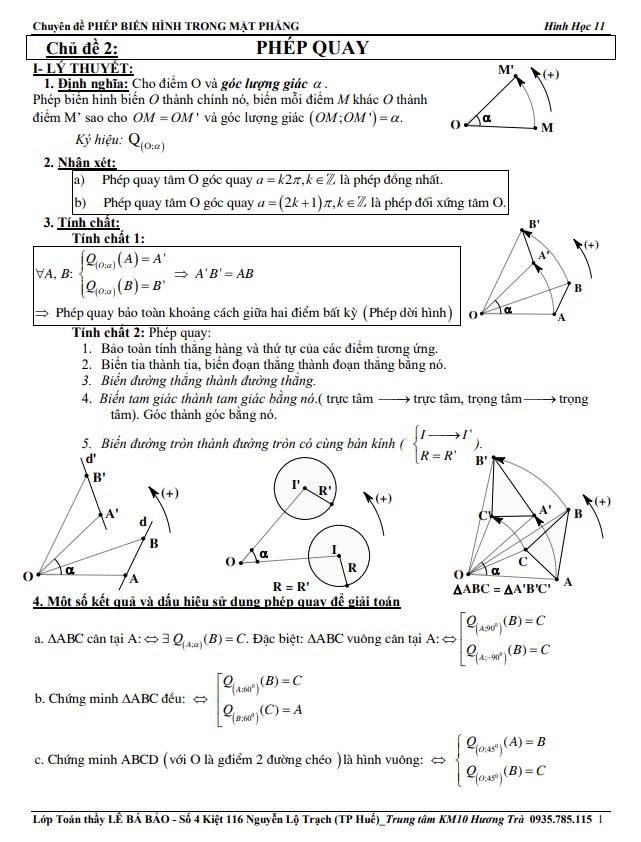 Giải Toán Lớp 11: Phép Quay Và Các Dạng Bài Tập Liên Quan
