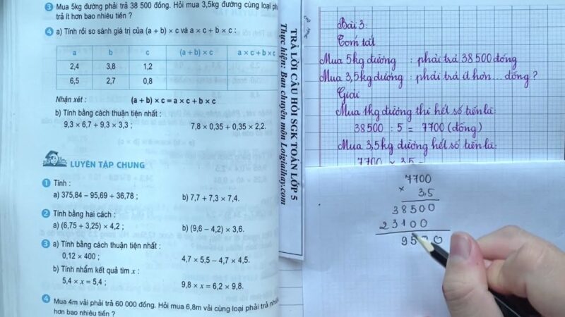 Giải Toán Lớp 5 Bài 3 Trang 62 SGK Toán Lớp 5