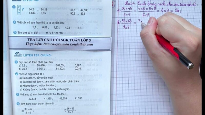 Giải Toán Lớp 5 Trang 43 Luyện Tập Chung Số Thập Phân