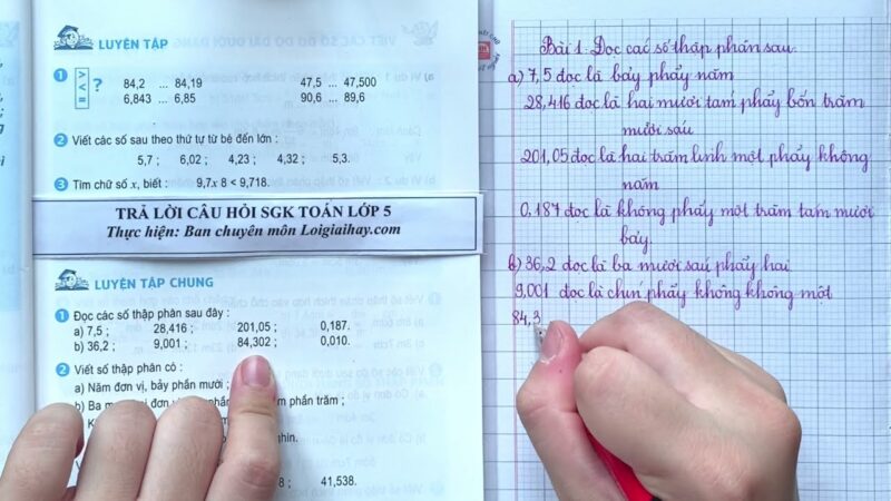 Giải Toán Lớp 5 Trang 43 Luyện Tập Chung Số Thập Phân