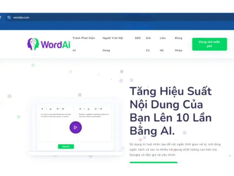 phần mềm spin content WordAI