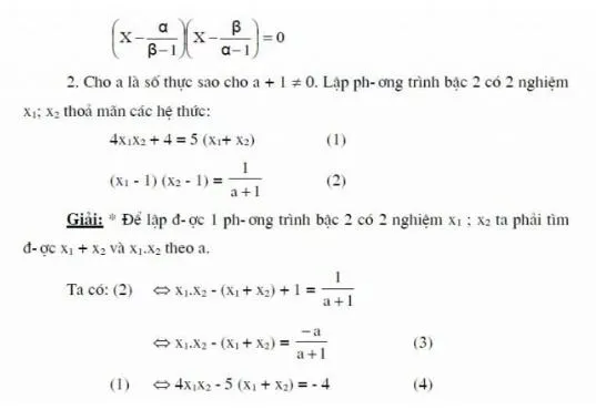 Thiết Lập Phương Trình Bậc 2