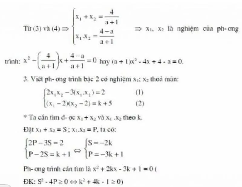 Thiết Lập Phương Trình Bậc 2