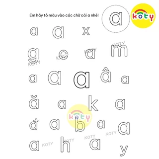 Tranh Tô Màu 29 Chữ Cái Tiếng Việt Cho Bé Học Mà Chơi