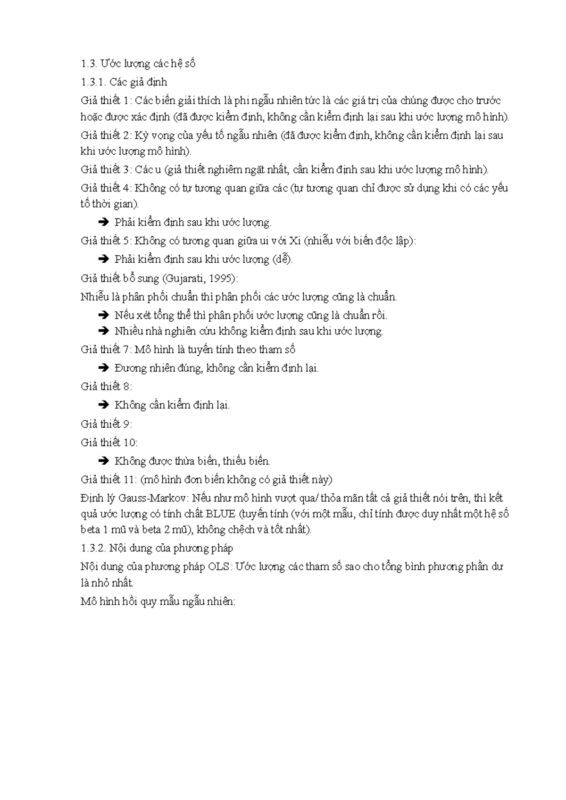 Định Lý Gauss-Markov Và Mô Hình Hồi Quy OLS: Nền Tảng Của Ước Lượng Tuyến Tính Tốt Nhất