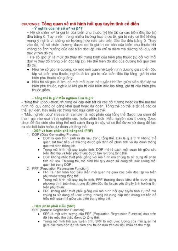 Định Lý Gauss-Markov Và Mô Hình Hồi Quy OLS: Nền Tảng Của Ước Lượng Tuyến Tính Tốt Nhất
