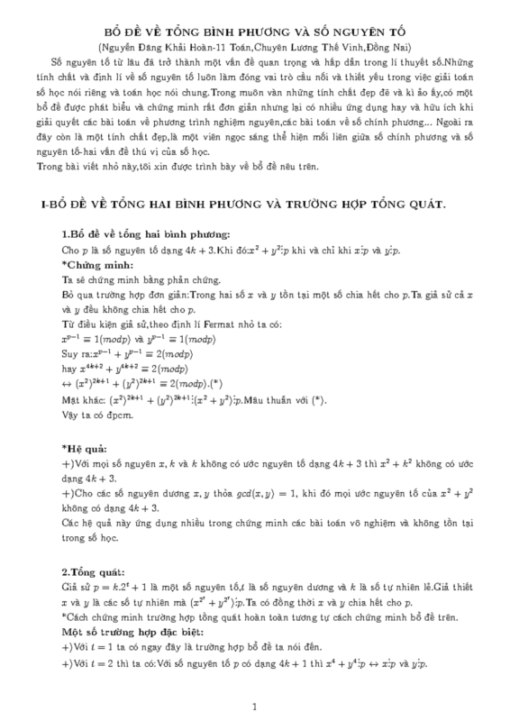 Tổng Hợp Bài Tập Về Định Lý Fermat Nhỏ và Các Ứng Dụng
