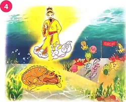 Minh họa cá thờn bơn bị trời trừng phạt vì tính ganh tị