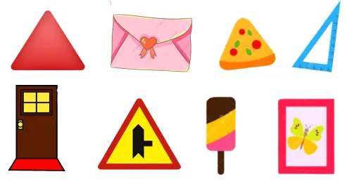 Cho biết có bao nhiêu ảnh vẽ có dạng hình tam giác?