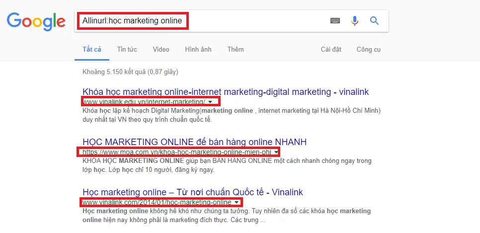 thuật toán tử allinurl