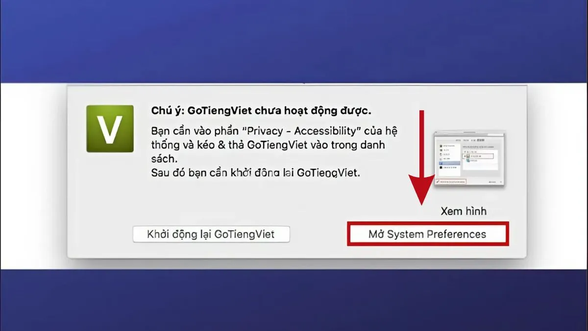 Cách sửa lỗi Zalo không gõ được tiếng Việt trên Macbook - bước 3